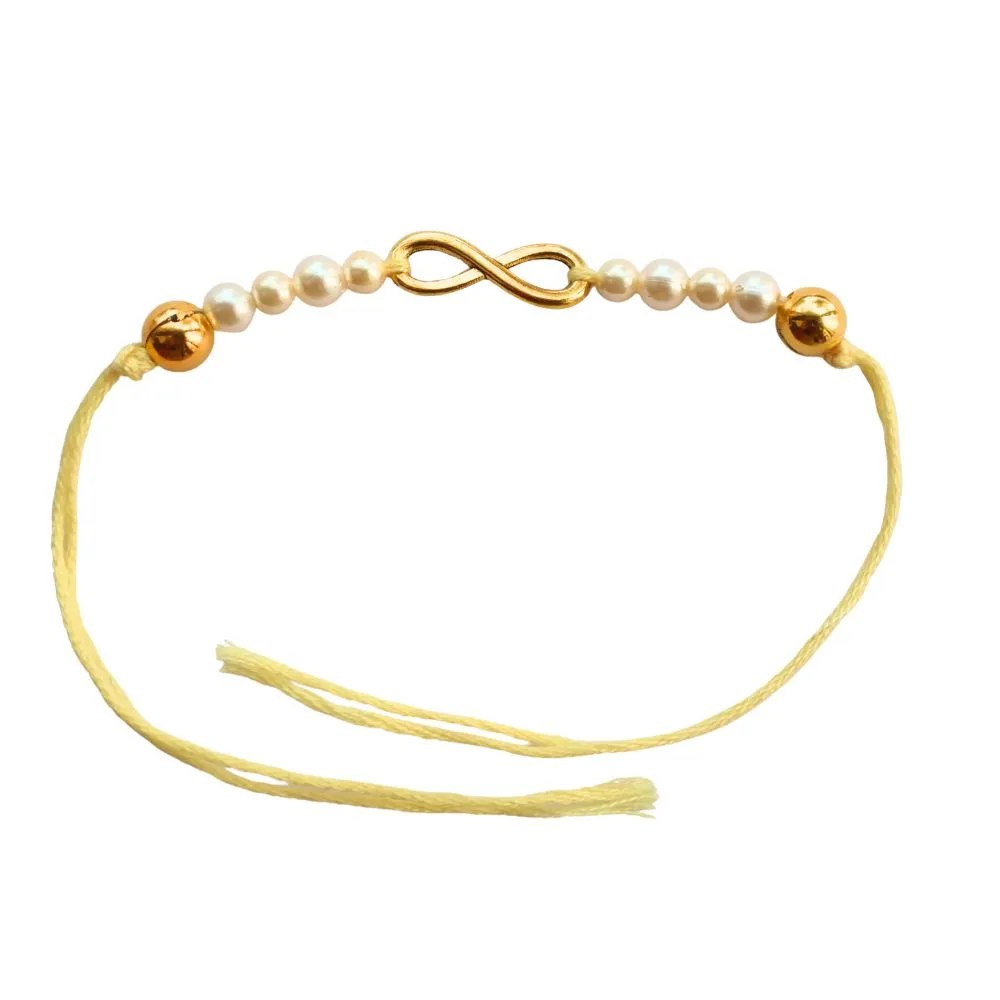 Rakhi with Gold Infinity Symbol